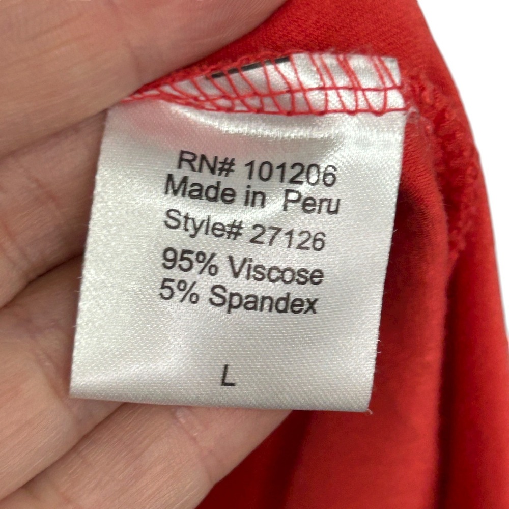 Soft Surroundings Red Shirt Dress Large Minimalist Costal Flowy Asymmetrical Hem - Picture 8 of 11